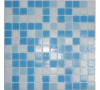 Мозаика стекло бело-сине-голубой (сетка)(23*23*4) 327*327 MIX20