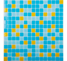 Мозаика стекло желто-голубой (бумага)(20*20*4) 327*327 MIX10