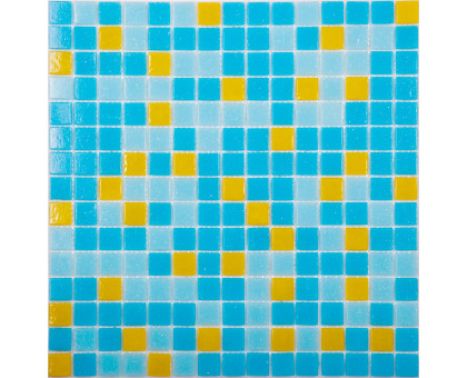 Мозаика стекло желто-голубой (бумага)(20*20*4) 327*327 MIX10