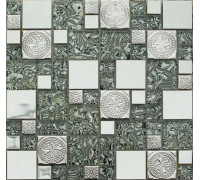 Мозаика метал стекло (23*48*8) 300*300 MS-620