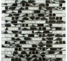 Мозаика метал стекло (15*48*98*6) 305*298 MS-606