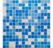 Мозаика стекло бело-синий (бумага)(20*20*4) 327*327 MIX14
