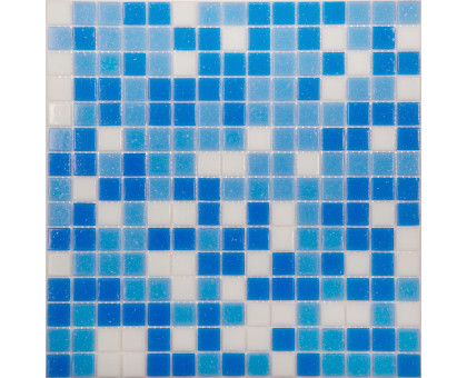 Мозаика стекло бело-синий (бумага)(20*20*4) 327*327 MIX14