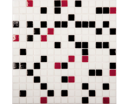 Мозаика стекло красно-черный (бумага)(20*20*4) 327*327 MIX9
