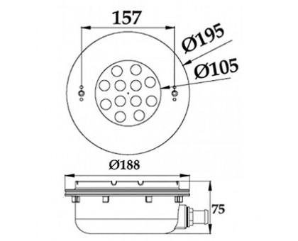Светильник N606V, LED, белый холодный, встраиваемый, пленка, AISI-316, 12Вт, 12В AC