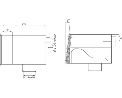 Узкий скиммер для композитного бассейна с электронным доливом 2" AISI 316