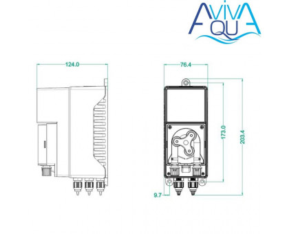 Перистальтический дозирующий насос AquaViva Cl/PH 1,5 л/ч (KURX) с авто-дозацией, с фикс.скор.