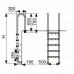 Лестница M, 2 ступ с накладкой люкс, нерж AISI-304 (узкий борт)