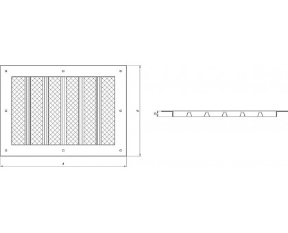 Водозабор прямоугольный (лицевая панель) 60 м³/час