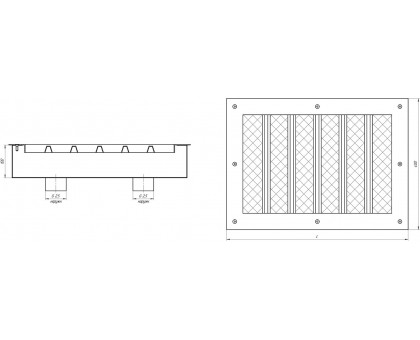 Водозабор прямоугольный (закладная+лицевая панель) 60 м³/час (Плитка)