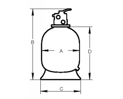 Фильтр FB-019 (450), шпул. навивки, d.450мм, 8м3/ч, верх.подкл. 1 1/2", без вентиля