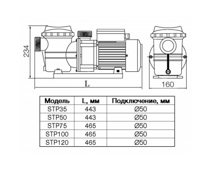 Насос STP100, с префильтром, 10 м3/час, 220В