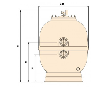 Фильтр для бассейна IML FS-650 15,5 м3/ч с боковым подключением 1 1/2" без вентиля